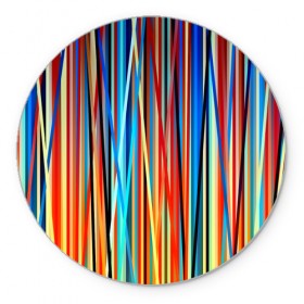Коврик круглый с принтом Colored stripes в Новосибирске, резина и полиэстер | круглая форма, изображение наносится на всю лицевую часть | 3d | colored stripes | абстракция | другие | картинка | краски | линии | отблеск | полосы | прикольные | радуга | свет | цветные | яркие