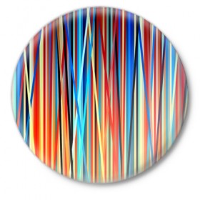Значок с принтом Colored stripes в Новосибирске,  металл | круглая форма, металлическая застежка в виде булавки | Тематика изображения на принте: 3d | colored stripes | абстракция | другие | картинка | краски | линии | отблеск | полосы | прикольные | радуга | свет | цветные | яркие