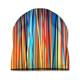 Шапка 3D с принтом Colored stripes в Новосибирске, 100% полиэстер | универсальный размер, печать по всей поверхности изделия | 3d | colored stripes | абстракция | другие | картинка | краски | линии | отблеск | полосы | прикольные | радуга | свет | цветные | яркие