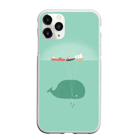 Чехол для iPhone 11 Pro Max матовый с принтом Кит с корабликами в Новосибирске, Силикон |  | кит | корабли | лодки | море | океан | шарики | якорь | якоря