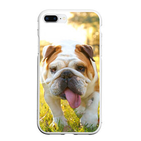 Чехол для iPhone 7Plus/8 Plus матовый с принтом Funny Dog в Новосибирске, Силикон | Область печати: задняя сторона чехла, без боковых панелей | dog | английский бульдог | пес | собака