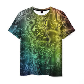 Мужская футболка 3D с принтом Цветной узор 8 в Новосибирске, 100% полиэфир | прямой крой, круглый вырез горловины, длина до линии бедер | разводы | рисунок | текстура | узор | цветной