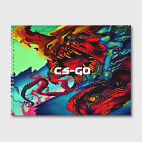 Альбом для рисования с принтом CS GO-Hyper beast в Новосибирске, 100% бумага
 | матовая бумага, плотность 200 мг. | hyper beast | кс го | скоростной зверь