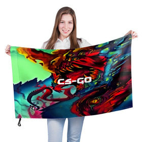 Флаг 3D с принтом CS GO-Hyper beast в Новосибирске, 100% полиэстер | плотность ткани — 95 г/м2, размер — 67 х 109 см. Принт наносится с одной стороны | hyper beast | кс го | скоростной зверь