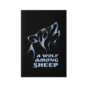 Обложка для паспорта матовая кожа с принтом Волк среди овец в Новосибирске, натуральная матовая кожа | размер 19,3 х 13,7 см; прозрачные пластиковые крепления | wolf among sheep | татуировка | хищник