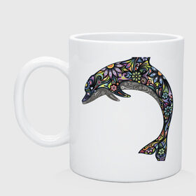 Кружка с принтом Дельфин в Новосибирске, керамика | объем — 330 мл, диаметр — 80 мм. Принт наносится на бока кружки, можно сделать два разных изображения | дельфин | животное