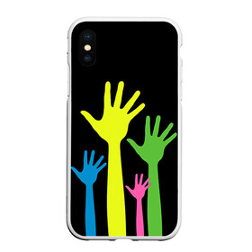 Чехол для iPhone XS Max матовый с принтом Руки вверх! в Новосибирске, Силикон | Область печати: задняя сторона чехла, без боковых панелей | светящиеся | флуоресцентный | флюр | флюровый