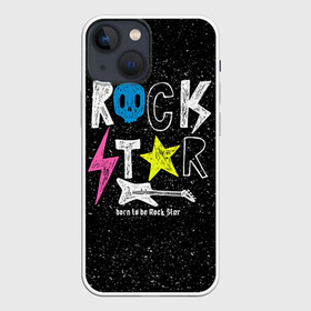 Чехол для iPhone 13 mini с принтом Рождён быть рок звездой в Новосибирске,  |  | музыка | рок | светящиеся | светящиеся краски | флуоресцентные краски | флюоресценция | флюр | флюро краска | флюро краски | флюро покрытие | флюро принты | флюро рисунки | флюровые краски