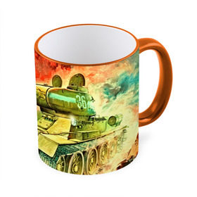 Кружка 3D с принтом Tank в Новосибирске, керамика | ёмкость 330 мл | 3d | 9 мая | другие | живопись | картинка | огонь | победа | праздник | прикольные | природа | рисунок | танк | яркие