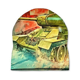 Шапка 3D с принтом Tank в Новосибирске, 100% полиэстер | универсальный размер, печать по всей поверхности изделия | 3d | 9 мая | другие | живопись | картинка | огонь | победа | праздник | прикольные | природа | рисунок | танк | яркие
