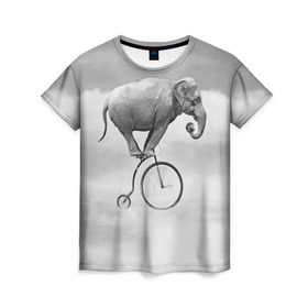 Женская футболка 3D с принтом Hipster Bike в Новосибирске, 100% полиэфир ( синтетическое хлопкоподобное полотно) | прямой крой, круглый вырез горловины, длина до линии бедер | elephant | hipster | индия | йога | слон | хипстер