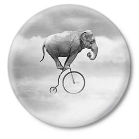 Значок с принтом Hipster Bike в Новосибирске,  металл | круглая форма, металлическая застежка в виде булавки | Тематика изображения на принте: elephant | hipster | индия | йога | слон | хипстер
