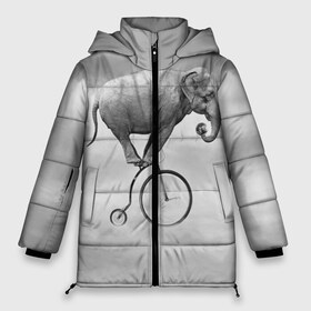 Женская зимняя куртка 3D с принтом Hipster Bike в Новосибирске, верх — 100% полиэстер; подкладка — 100% полиэстер; утеплитель — 100% полиэстер | длина ниже бедра, силуэт Оверсайз. Есть воротник-стойка, отстегивающийся капюшон и ветрозащитная планка. 

Боковые карманы с листочкой на кнопках и внутренний карман на молнии | elephant | hipster | индия | йога | слон | хипстер
