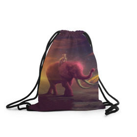 Рюкзак-мешок 3D с принтом Индия в Новосибирске, 100% полиэстер | плотность ткани — 200 г/м2, размер — 35 х 45 см; лямки — толстые шнурки, застежка на шнуровке, без карманов и подкладки | Тематика изображения на принте: elephant | hipster | индия | йога | слон | хипстер