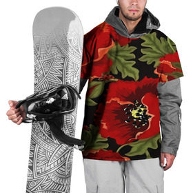 Накидка на куртку 3D с принтом Цветение мака в Новосибирске, 100% полиэстер |  | flower | красные | полевой цветок | природа | розы | текстуры | цветочки | цветы
