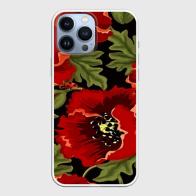 Чехол для iPhone 13 Pro Max с принтом Цветение мака в Новосибирске,  |  | Тематика изображения на принте: flower | красные | полевой цветок | природа | розы | текстуры | цветочки | цветы