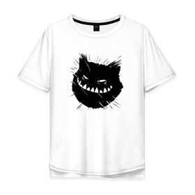 Мужская футболка хлопок Oversize с принтом Плохой кот в Новосибирске, 100% хлопок | свободный крой, круглый ворот, “спинка” длиннее передней части | Тематика изображения на принте: 