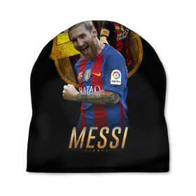 Шапка 3D с принтом Messi в Новосибирске, 100% полиэстер | универсальный размер, печать по всей поверхности изделия | barcelona | lionel  messi | messi | барса | барселона | лионель месси | футбол | футбольный  клуб барселона