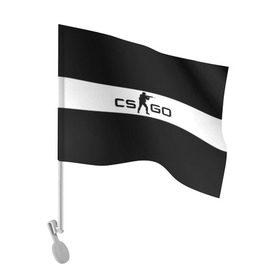 Флаг для автомобиля с принтом CS GO черно-белый в Новосибирске, 100% полиэстер | Размер: 30*21 см | cs go | контер страйк | контра