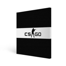 Холст квадратный с принтом CS GO черно-белый в Новосибирске, 100% ПВХ |  | cs go | контер страйк | контра