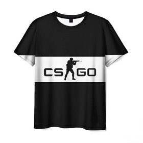 Мужская футболка 3D с принтом CS GO черно-белый в Новосибирске, 100% полиэфир | прямой крой, круглый вырез горловины, длина до линии бедер | cs go | контер страйк | контра