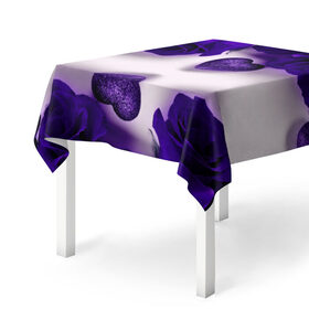 Скатерть 3D с принтом Фиолетовые розы в Новосибирске, 100% полиэстер (ткань не мнется и не растягивается) | Размер: 150*150 см | flower | весна | красивые цветы | лето | природа | цветок | цветочки | цветы