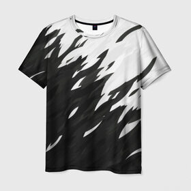 Мужская футболка 3D с принтом Black & white в Новосибирске, 100% полиэфир | прямой крой, круглый вырез горловины, длина до линии бедер | black | white | белый | переход | черный