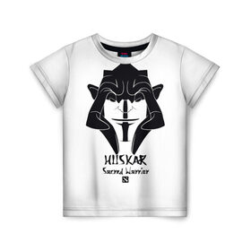 Детская футболка 3D с принтом HUSKAR в Новосибирске, 100% гипоаллергенный полиэфир | прямой крой, круглый вырез горловины, длина до линии бедер, чуть спущенное плечо, ткань немного тянется | carry | dota 2 | huskar | sacred warrior | арт | воин | керри | прикольные | тролль | черно белые