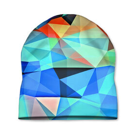 Шапка 3D с принтом crystal abstraction в Новосибирске, 100% полиэстер | универсальный размер, печать по всей поверхности изделия | abstraction | абстракция | геометрия | грани | линии | полигоны | постель | розовый | сочетания | текстура | треугольники