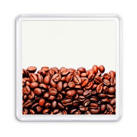 Магнит 55*55 с принтом coffee в Новосибирске, Пластик | Размер: 65*65 мм; Размер печати: 55*55 мм | 3d | beans | coffee | еда | зерна | кофе | напиток | природа | текстуры