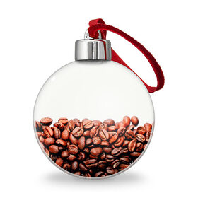 Ёлочный шар с принтом coffee в Новосибирске, Пластик | Диаметр: 77 мм | 3d | beans | coffee | еда | зерна | кофе | напиток | природа | текстуры
