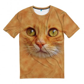 Мужская футболка 3D с принтом Котик в Новосибирске, 100% полиэфир | прямой крой, круглый вырез горловины, длина до линии бедер | животные | кот | котенок | котик | кошка