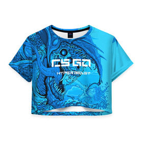 Женская футболка 3D укороченная с принтом CS GO:Hyper beast(cold style) в Новосибирске, 100% полиэстер | круглая горловина, длина футболки до линии талии, рукава с отворотами | hyper beast | кс го | скоростной зверь