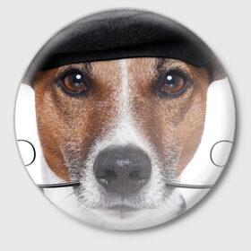 Значок с принтом Джек рассел - мексиканец в Новосибирске,  металл | круглая форма, металлическая застежка в виде булавки | джек | любимец | пес | песик | питомец | рассел | собака | собаки | собачка | терьер