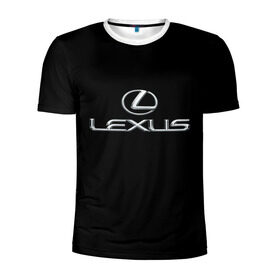 Мужская футболка 3D спортивная с принтом lexus в Новосибирске, 100% полиэстер с улучшенными характеристиками | приталенный силуэт, круглая горловина, широкие плечи, сужается к линии бедра | Тематика изображения на принте: brand | car | japan | lexus | logo | toyota motor | автомобиль | лексус | логотип | марка | япония