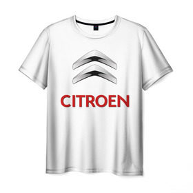 Мужская футболка 3D с принтом Сitroen в Новосибирске, 100% полиэфир | прямой крой, круглый вырез горловины, длина до линии бедер | brand | car | citroen | france | logo | автомобиль | логотип | марка | ситроен | франция