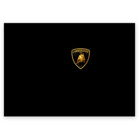 Поздравительная открытка с принтом Lamborghini в Новосибирске, 100% бумага | плотность бумаги 280 г/м2, матовая, на обратной стороне линовка и место для марки
 | brand | car | italy | lamborghini | logo | автомобиль | италия | ламборджини | логотип | марка