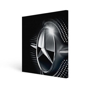 Холст квадратный с принтом Mercedes-Benz в Новосибирске, 100% ПВХ |  | car | germany | logo | make | mercedes benz | автомобиль | германия | логотип | марка | мерседес бенц