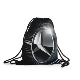 Рюкзак-мешок 3D с принтом Mercedes-Benz в Новосибирске, 100% полиэстер | плотность ткани — 200 г/м2, размер — 35 х 45 см; лямки — толстые шнурки, застежка на шнуровке, без карманов и подкладки | car | germany | logo | make | mercedes benz | автомобиль | германия | логотип | марка | мерседес бенц
