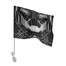 Флаг для автомобиля с принтом CS GO:Black collection в Новосибирске, 100% полиэстер | Размер: 30*21 см | 3d | awp | counter strike | game | skin | system lock black | авп | игры | прикольные | скин