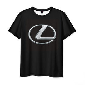 Мужская футболка 3D с принтом Lexus в Новосибирске, 100% полиэфир | прямой крой, круглый вырез горловины, длина до линии бедер | brand | car | japan | lexus | logo | toyota motor | автомобиль | лексус | логотип | марка | япония