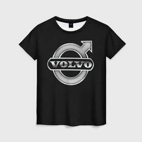 Женская футболка 3D с принтом Volvo в Новосибирске, 100% полиэфир ( синтетическое хлопкоподобное полотно) | прямой крой, круглый вырез горловины, длина до линии бедер | brand | car | logo | sweden | volvo | автомобиль | вольво | логотип | марка | швеция