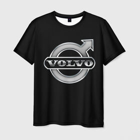 Мужская футболка 3D с принтом Volvo в Новосибирске, 100% полиэфир | прямой крой, круглый вырез горловины, длина до линии бедер | brand | car | logo | sweden | volvo | автомобиль | вольво | логотип | марка | швеция