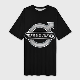 Платье-футболка 3D с принтом Volvo в Новосибирске,  |  | brand | car | logo | sweden | volvo | автомобиль | вольво | логотип | марка | швеция
