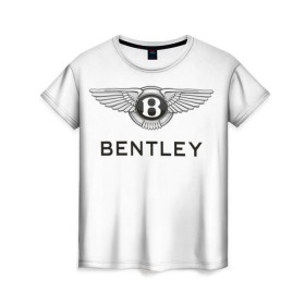 Женская футболка 3D с принтом Bentley в Новосибирске, 100% полиэфир ( синтетическое хлопкоподобное полотно) | прямой крой, круглый вырез горловины, длина до линии бедер | bentley | brand | britain | car | elite | expensive | limited | logo | mtorz | автомобиль | британия | бэнтли | дорогой | лимитед | логотип | марка | мторз | элитный