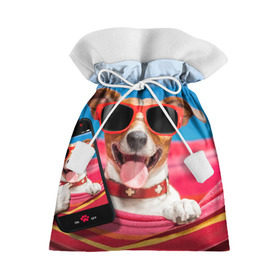 Подарочный 3D мешок с принтом Джек рассел - в гамаке в Новосибирске, 100% полиэстер | Размер: 29*39 см | волкодав | дворняжка | джек | джек рассел | домашние животные | любимец | мопс | овчарка | пес | песик | питомец | рассел | сенбернар | собака | собачка