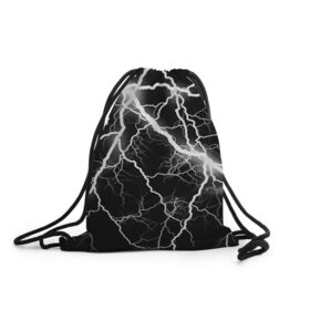 Рюкзак-мешок 3D с принтом Энергия в Новосибирске, 100% полиэстер | плотность ткани — 200 г/м2, размер — 35 х 45 см; лямки — толстые шнурки, застежка на шнуровке, без карманов и подкладки | Тематика изображения на принте: молния | черно белый | черный