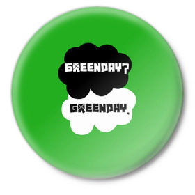 Значок с принтом Green day в Новосибирске,  металл | круглая форма, металлическая застежка в виде булавки | green day | грин дей | зеленый день