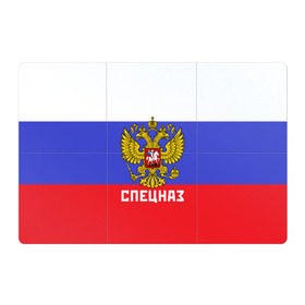 Магнитный плакат 3Х2 с принтом Спецназ, герб и флаг России в Новосибирске, Полимерный материал с магнитным слоем | 6 деталей размером 9*9 см | Тематика изображения на принте: орел | отряд | рф | специального назначения | триколор