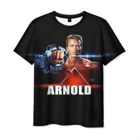 Мужская футболка 3D с принтом Arnold в Новосибирске, 100% полиэфир | прямой крой, круглый вырез горловины, длина до линии бедер | arnold schwarzenegger | cinema | movie | актёр | арнольд шварценеггер | блокбастер | боевик | звезда | кино | киногерой